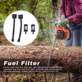 plplaaoo Fuel Hose Line and Fuel Filter Assembly for Gas Chain Saws, Fuel Line Fuel Filter Set, Suitable for Stihl 030 031 032 041 350 360 031AV 032AV 041AV