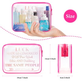 Sfodiary Coworker Leaving Gifts for Women Makeup Bag Friendship Farewell Going Away Goodbye Gifts for Coworker Friends Cosmetic Bag Retirement for Colleague Zipper Travel Pouch