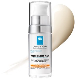 La Roche-Posay Anthelios AOX Protector solar facial SPF 50 diario antioxidante cara serum con protector solar, 1 fl. Oz., 1 fl. oz