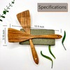2Pcs Wooden Spatulas for Cooking 12.5 Inch Long Handle Kitchen