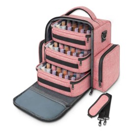 Maletín Maquillaje Yorepek 605000PNK 72 Botellas Rosa 3 Bolsas
