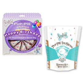 The Lazy Dog Pup-Pie - Original Pup-Pie - Happy Birthday Dog Treat for a Special Dog, 5 oz (Honey Bacon Ice Cream, Pie with Treats)