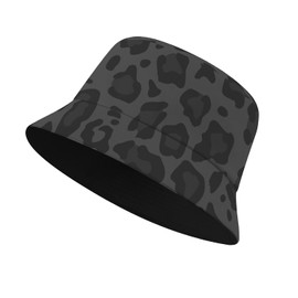 Black Leopard Bucket Hat Beach Sun Hat Beach Fishing Hat for Men Women Teens, Reversible Double-Side-Wear