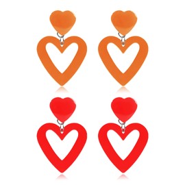 Valentines Day Earrings Gifts for Her Valentines Day Outfit Shirts for Women Red Heart Earrings Valentines Earrings Rhinestone Beaded Valentines Earrings Valentines Jewelry Accessories