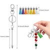 15 Pcs Beaded Keychain Making Kit,Metal Blank Silver Beaded Keychain