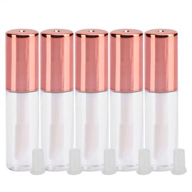 1.2 ml Lip Gloss Tube, DIY Cosmetic Container with Stopper, Mini Lipstick Sample Bottle, Empty Refillable Bottle, Pack of 10, Rose Gold