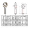 sourcing map POS12 M12 Plug Rod End Bearing M12 x