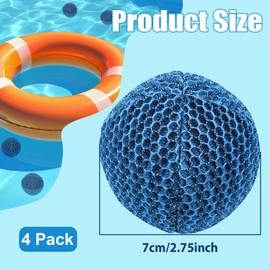TUAKIMCE 4 PCS Hot Tub Scum Absorber, 7 cm Reusable Spa & Pool Scum Eliminating Balls, Hot Tub Oil Absorbing Sponge Washable Scum Floating Filter to Keep Water Clear Clean for Swimming Pools and Spas