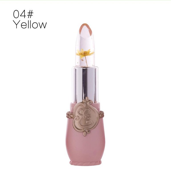 Ladies Flower Jelly Lipstick Temperature Change Moisturizer Lip Gloss Compact