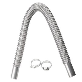 TKSE Exhaust Hose for Power Generator, 60 cm Auxiliary Heater Exhaust Pipe, Car Stainless Steel Exhaust Pipe with Two Clips for Fuel Tank Exhaust Pipe