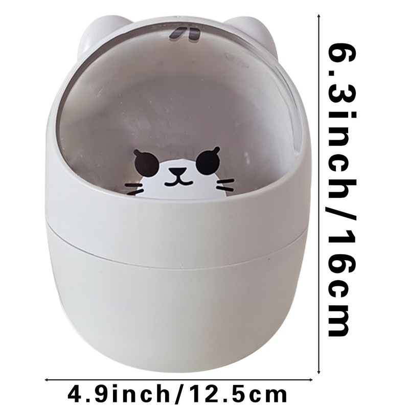 JVHLOV Desktop Trash Can with Lid, Mini Desktop Bin, Plastic