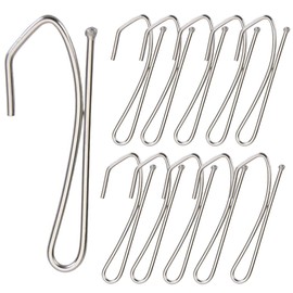 Kuasting 110 Pcs Stainless Steel Curtain Hooks - Single Prongs Pinch Pleat - S Hooks