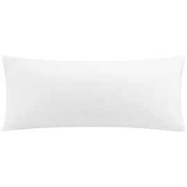 PiccoCasa Dakimakura Cover, Cooling Pillowcase, Bamboo Fiber, Hidden Zipper, Solid, Cool, Breathable, Long, Large, Soft, For All Seasons, 1 Pillow Cover, White, 19.7 x 47.2 inches (50 x 120 cm)