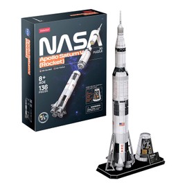 NASA - 3D Puzzle Apollo Saturn V Rocket | 3D Puzzle Children | 3D Puzzle Adults | Model Kit Adults | 3D Puzzle Children from 8 | 136 Pieces | Puzzle 3D