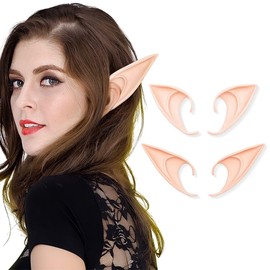 2 Pairs of Soft Elf Ears Latex Elf Ears for Children and Adults, Elf Ears for Elf Cosplay, Carnival, Party Decorations Accessories (Colour)