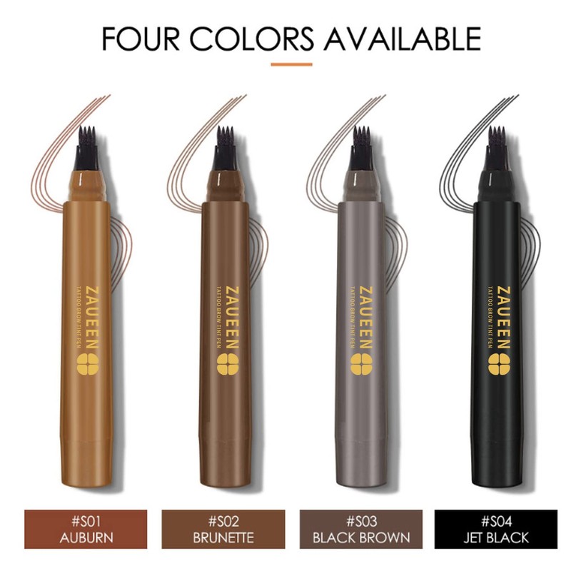 Tattoo Eyebrow Pen, Microblading Fork Tip Brow Pencil, Waterproof, Smudge-Proof,