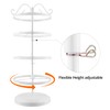 QWORK® 5 Tier Metal Rotating Earring Holder Stand White Jewelry