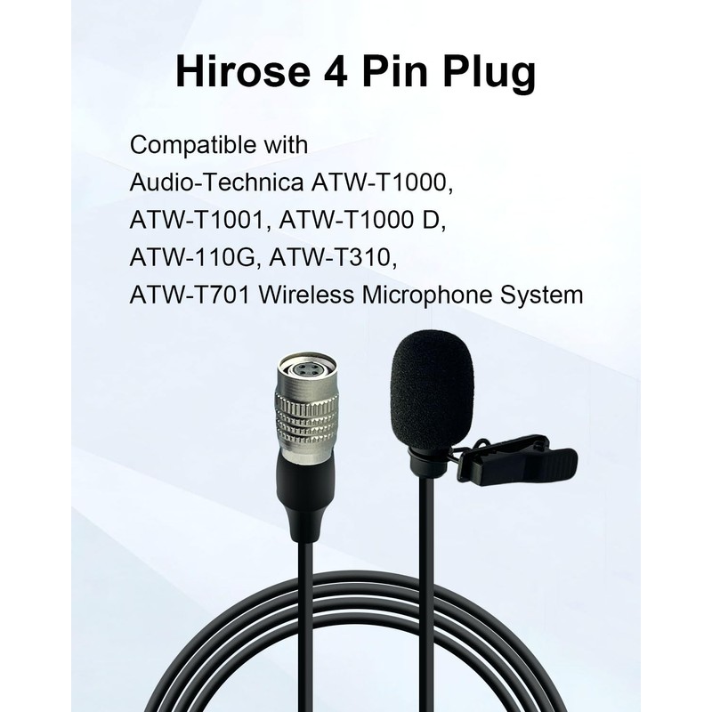 SEYUGOPTI 4Pin Plug Lavalier Lapel Microphone for Audio-Technica Wireless Transmitter,