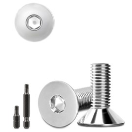 Countersunk Screws Stainless Steel M6 x 16 mm Hexagon Socket M6 Stainless Steel Screws Countersunk Screws Socket Threaded Screws Countersunk Screw with 2 Hexagonal Screwdriver Head DIN 7991/ISO 10642