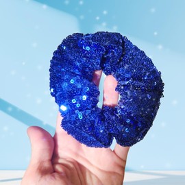 Handmade Mother Daughter Bracelet & Mini Hair Ties Set –Blue Bead Bracelet for Mother and Scrunchie for Daughter - Mermaid bundle by IMEL Studio