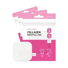 DERMAL Collagen Moistfull Toner Pad - Korean Toner Pad for Elasticity & Wrinkle Improvement with Peptides - Travel Kit 12 Pads, 3 Pack (Total 36 Pads)