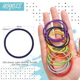HOYOLS Hair Elastics Bands, No Metal Chakra Color Hair Ties Colored Ponytail Holder No Snag for Girls Women Thick Hair 2mm - 7 Colors 84 Count