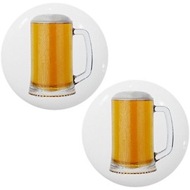 Set of 2 Beer Ceramic Cabinet Drawer Knobs
