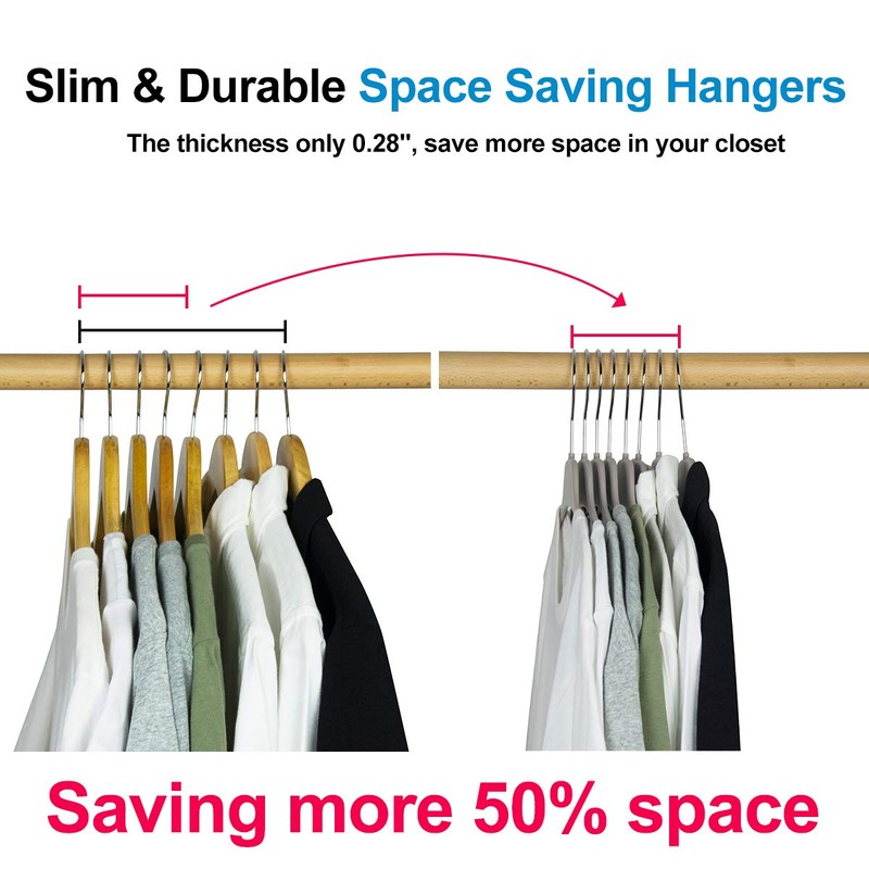 ELONG HOME 30 Pack Rubberized Hangers with Non-Slip Grip, Durable