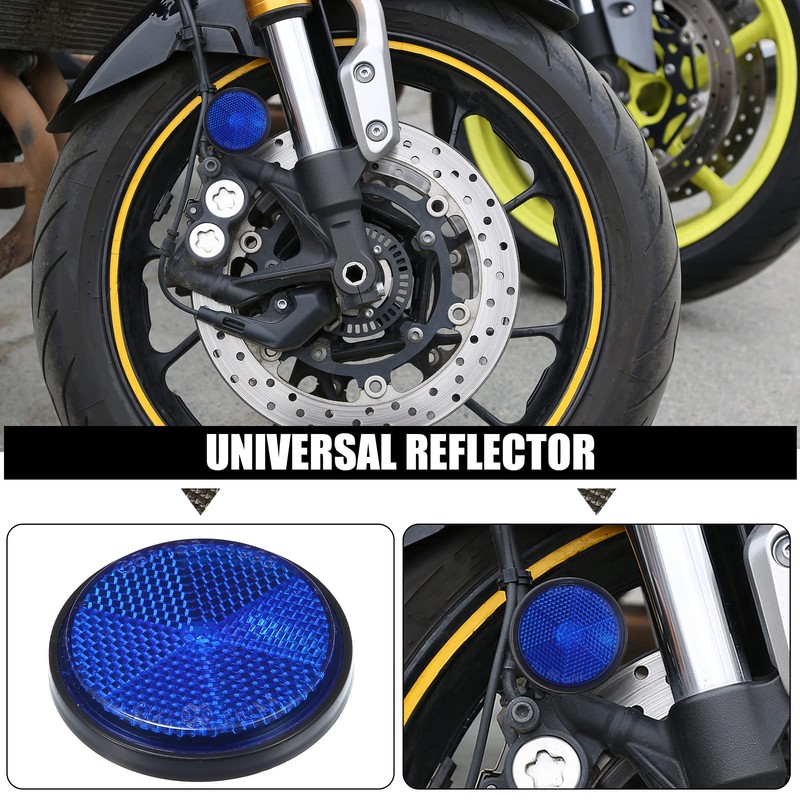 X AUTOHAUX 4 Pcs Universal Round Shape Reflector for Motorcycle