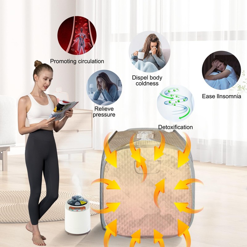 Smartmak Portable Home Sauna Steamer, 2L 900W Steam Generator, Lightweight