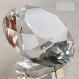 Yiasangly 60mm Crystal Glass Diamond Shaped Decoration, Crystal Diamond Paperweight Jewelry for Home Office Decor, Wedding Centerpieces Decoration, Valentine's Day Gift - Clear