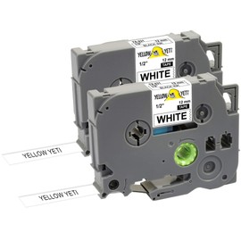 Yellow Yeti 2 Label Tape TZe-231 TZ-231 Black on White 12 mm x 8 m Label Tape Compatible with P-Touch PT-1000 PT-H100 PT-D210VP PT-D400 PT-D600VP PT-P700 PT-P750W CUBE Label Printer