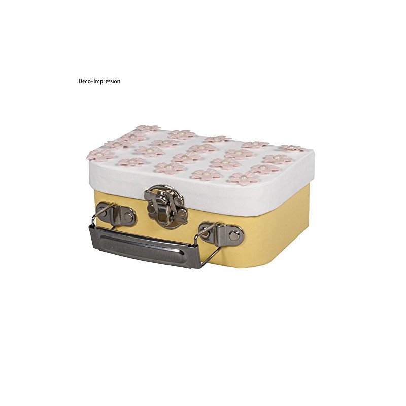 Rayher 67204000 Papier Mache Suitcase with Metal Handle, Sturdy Cardboard