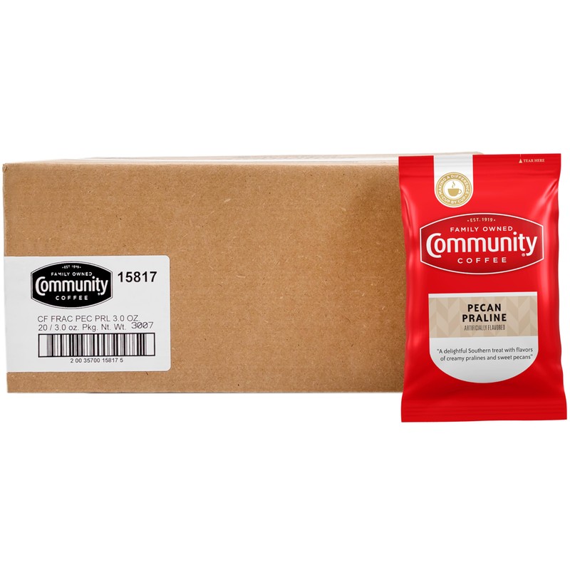 Community Coffee Pecan Praline Flavored, Medium Roast Pre-Measured Coffee Packs,