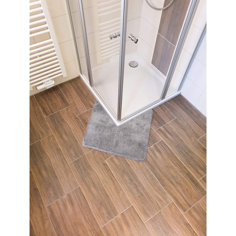 fluffy® Bathroom Rug for Corner Showers, High Pile Microfibre Non-Slip