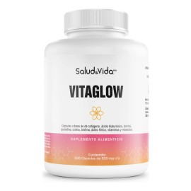 Vitamimas Premium Vitaglow - Ácido Hialurónico, Biotina, Colágeno, Keratina, Retinol, Bambú + Complejo B Y Zinc - 18 Ingredientes Activos - 200 Cápsulas
