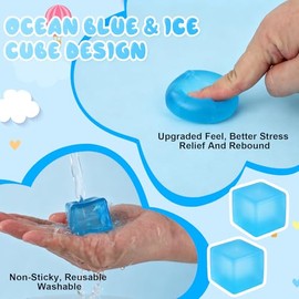 Cubo Nee Cube Squishy Stress Cube,Squishy Stress Ice Cube Fidget Toys,Slow Rising Elastic Ice Cube Sugar Balls Squeeze Toys for Adult Use in Offices Homes