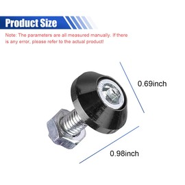 ZIMISI 4PCS License Plate Screws, Aluminum Alloy Motorcycle License Plate Bolts Kit, Universal M6 License Plates Frame Fastener Trim Accessories, Fits for Motorcycles, Cars, Trucks (Black)