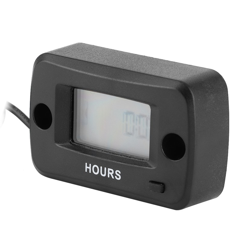 Engine Hour Meter Digital LCD Display Gauge Vibration Activated Waterproof