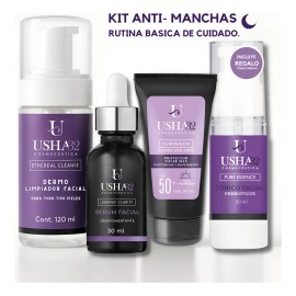 Kit Anti-manchas Mujeres Usha32: Limpieza, Sérum Y Protector