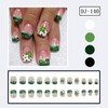 Green Clover Press on Nails Short Square St. Patrick's Day
