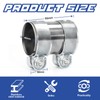 KINETOX Exhaust Pipe Stainless Steel Pipe Connector Double Clamp Exhaust