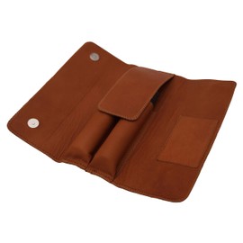 GERMANUS Leather Cigar Case for 2 Cigars, Made in EU, Brown