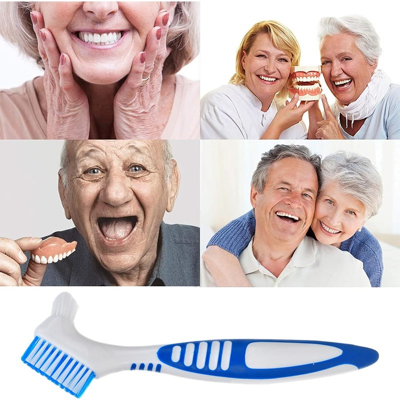 ZKGYUS Pack of 5 Denture Toothbrushes, Portable Denture Cleaning Brushes