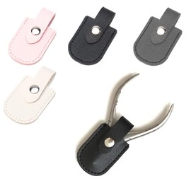 Nipper Cap, Leather Clamp Cover, Clamp Case, Nail Nipper Cover, Cuticle Nipper, Nipper Cap Set, Nipper Case, Nipper Cover, Leather, Protective Cover, Storage Cap, Easy to Carry [Set of 4] 4 Colors
