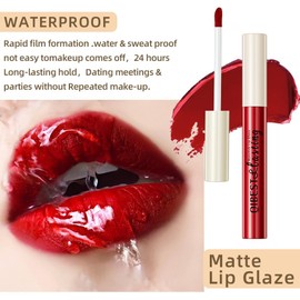 Plumping Lip Gloss Plumper - Matte Liquid Lipstick Long Lasting Lip Gloss Plumper Lip Makeup Non-Fade Lip Gloss for Women Girls (#04, 13.5g)