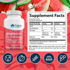 Trace Minerals Research | Magnesium Gummies - Watermelon 120 | Gominolas de Magnesio - Sandía 120 Gomitas