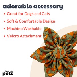 Huxley & Kent Pet Pinwheel | Silly Squirrels (Large) | Fall Collar Accessory for Dogs/Cats | Bow Collar Attachment | Cute, Comfortable Accessory | H&K Pinwheel for Pets