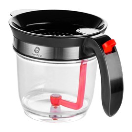 Oil Separator | 4-Cup Oil Fat Separator | Fat Separator with Strainer | Gravy Separator, Measuring Cup with Bottom Drain, Degreasing Cup