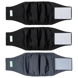 wegreeco Washable Male Dog Belly Band (Stylish Pattern)- Pack of 3 - Washable Male Dog Belly Wrap, Dog Diapers Male (Black, Black, Charcoal, Small)